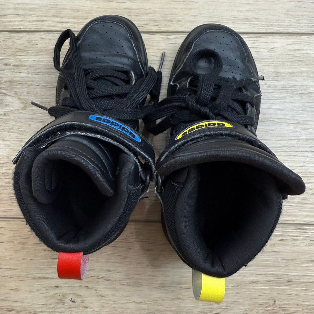 adidas Black Sneakers with Blue, Red and Yellow Accents. Size 12 (Toddler) - Picture 6 of 12
